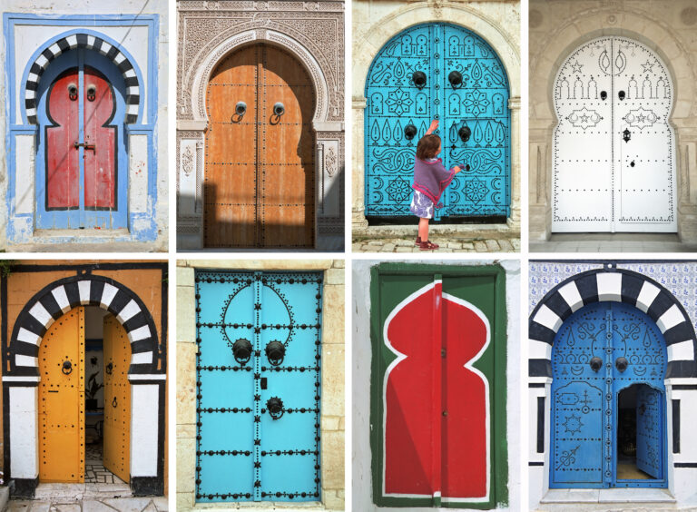 mosaic of arabic doors – tunisia – north africa