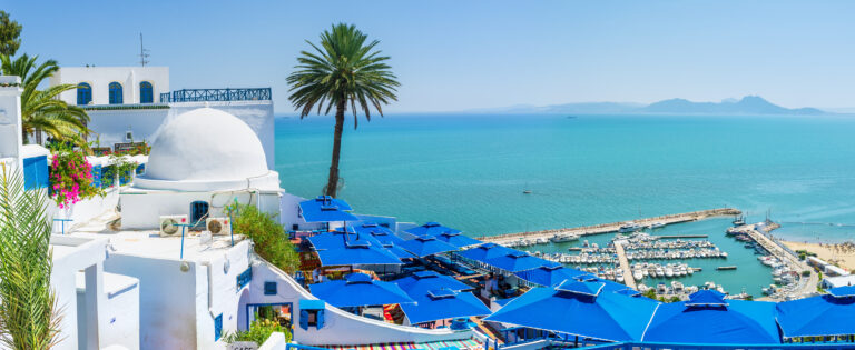 Sidi Bou Said seaside panorama, Tunisia
